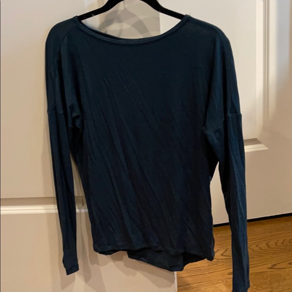 Delilah dark teal long sleeve yoga top